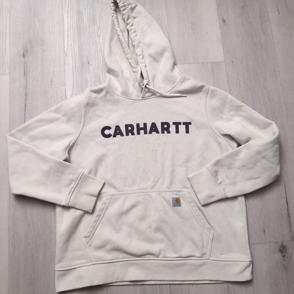 Carhartt Hoodie Women's XL Relaxed Midweight Spellout Logo Graphic Sweatshirt